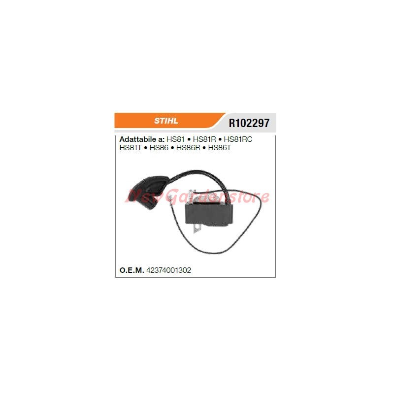 Bobina di accensione compatibile STIHL tagliasiepe HS 81 81R R102297  4237-400-1302